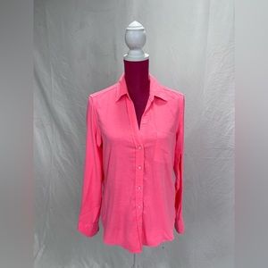 Gap Perfect Shirt Hot Pink Button Down Barbie Style 💖